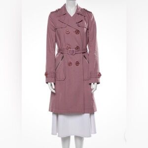 Marc by Marc Jacobs Women's Dusty Rose Pink cotton denim Trench Coat with Belt